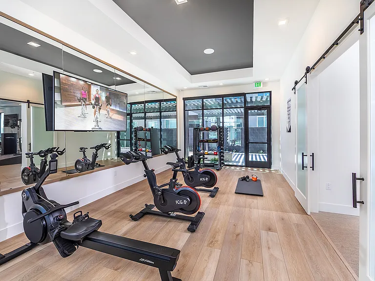 Fitness studio with virtual fitness classes