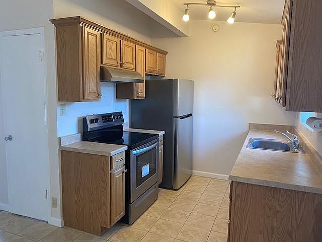 Kitchen with all stainless steel appliances