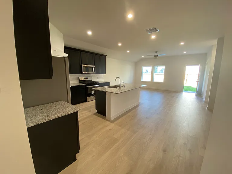 Open kitchen and living room