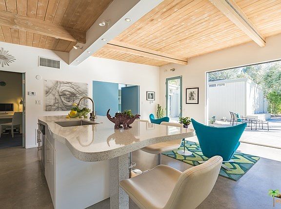 Exposed tongue-and-groove ceilings...