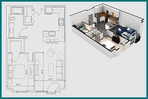 Floor plan One Bedroom / One Bath /a4