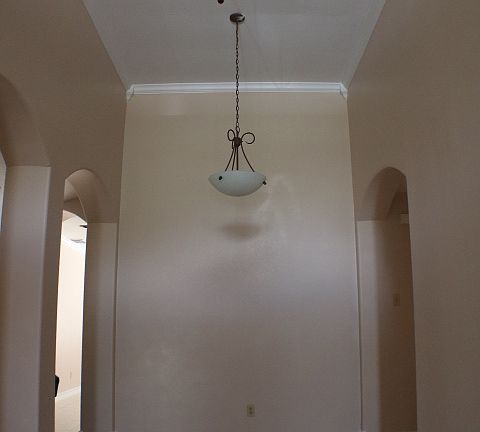 Front entrance-tall ceilings