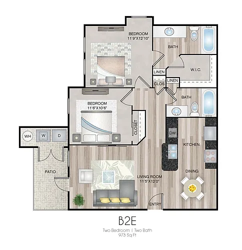 Floor plan B2E - 2x2