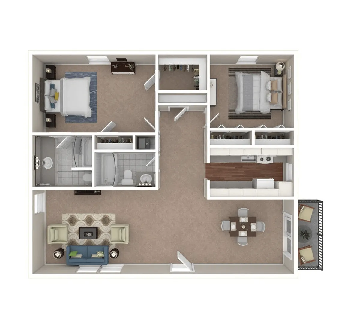 Floor plan 2 Bedroom 2 Bathroom
