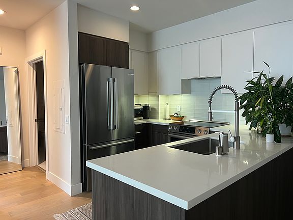 Kitchen with stainless steel appliances