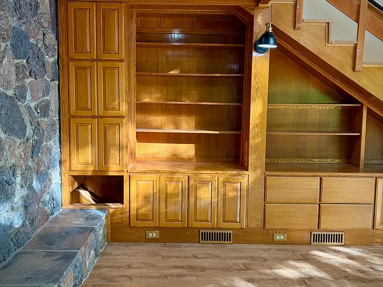 downstairs fireplace/family room