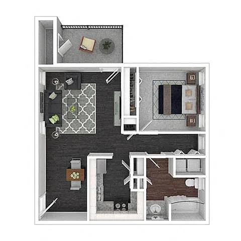 Floor plan 1 Bedroom | 1 Bath