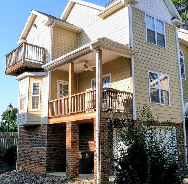 Three stories with private patio, porch & balcony