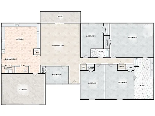 Floor plan 5 Bed, 2 Bath