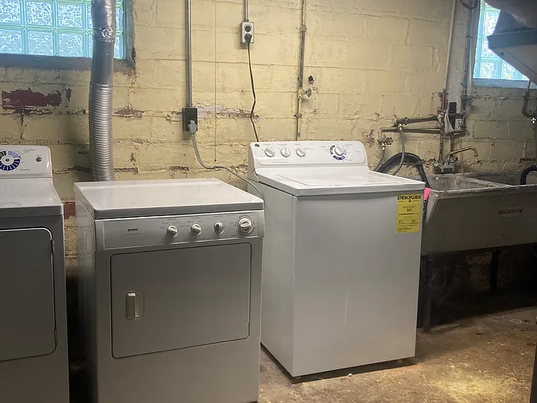 Washer and dryer for downstairs unit and utility sink