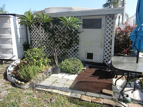 the back  with a pet door