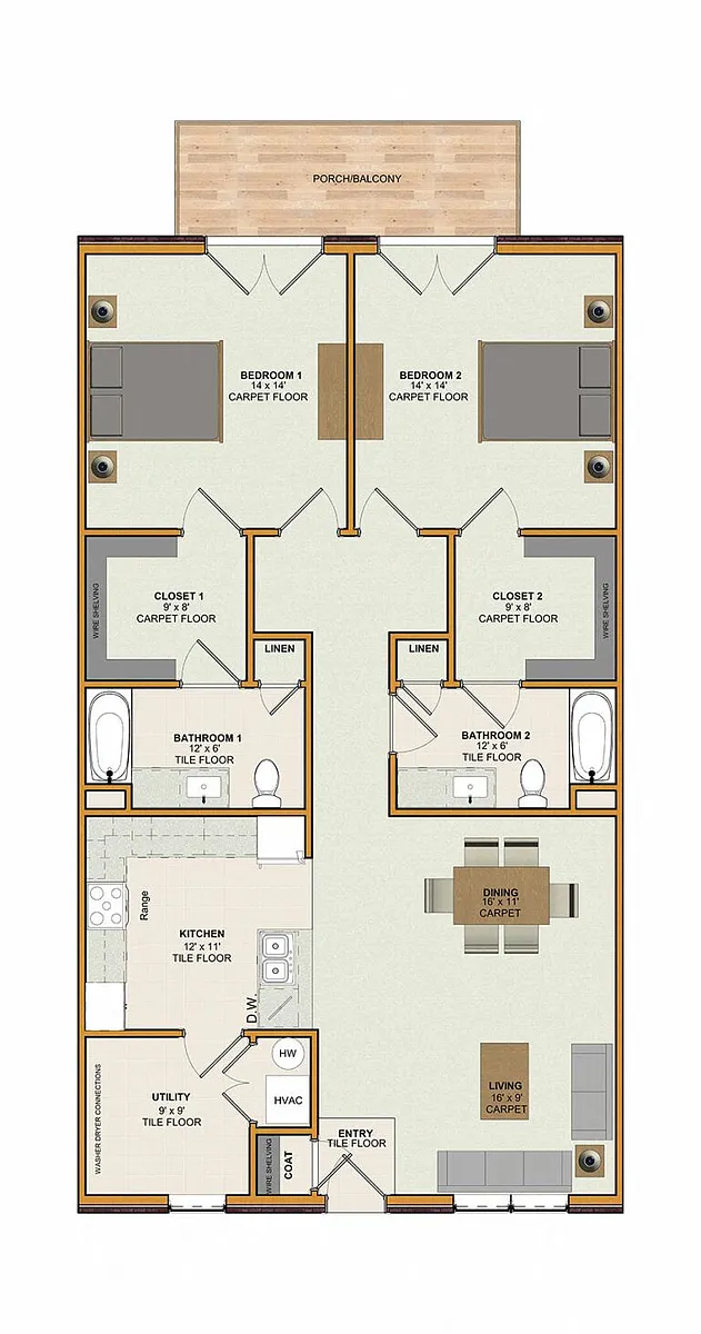 Floor plan Two Bedroom