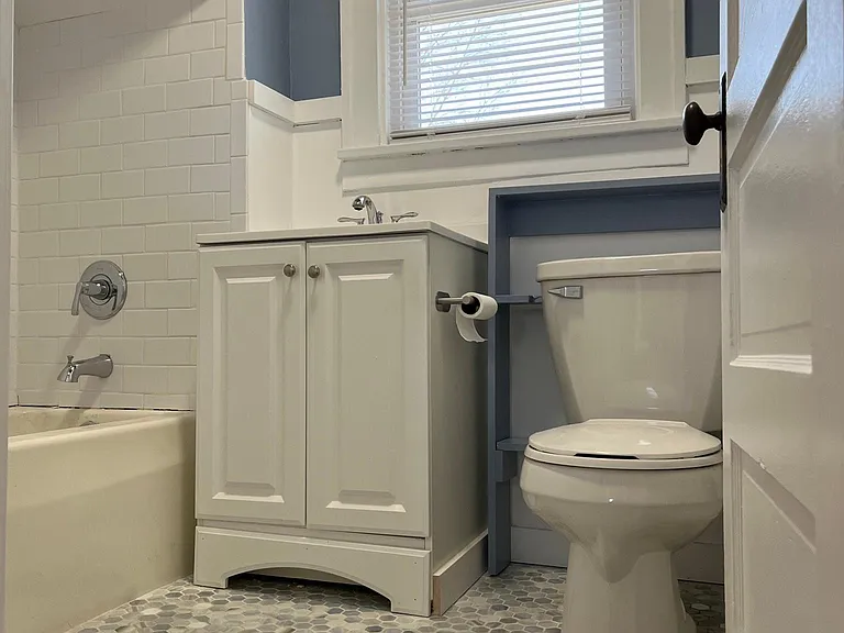 Remodeled bathroom with all new tile!