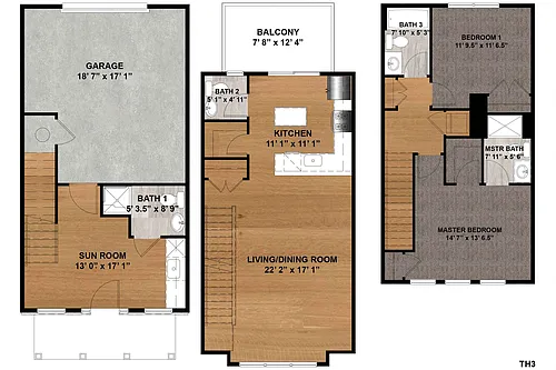 Floor plan Townhome 3
