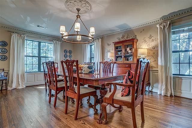 Dining room with hand painted mural
