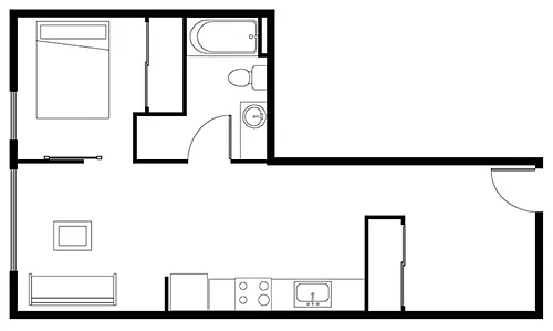Floor plan 1 Bed A