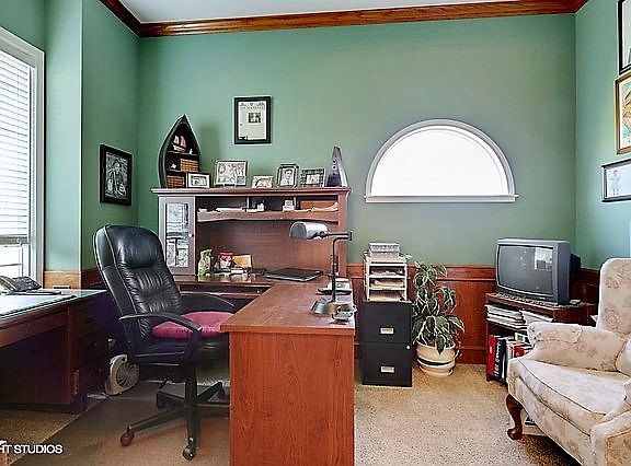 Office features wainscote