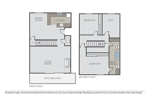 Floor plan Plan 2B + Den Townhome