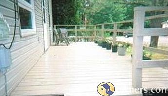 Deck in front of the house