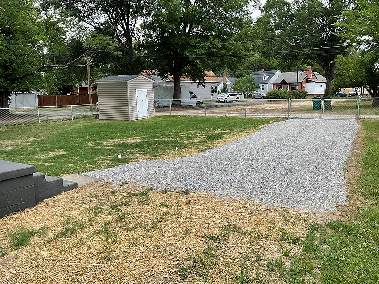 Backyard and Private Driveway in Rear of Home