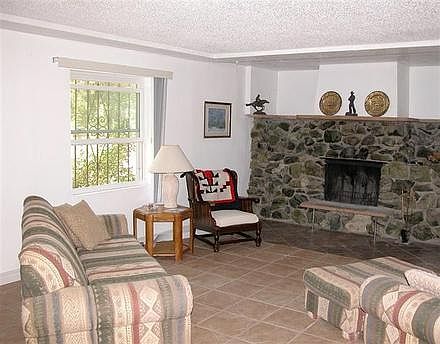 Great room/ stone fireplace