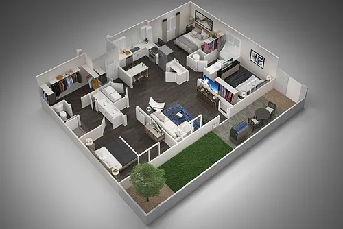 Floor plan 3 Bedroom, 2 Bathroom