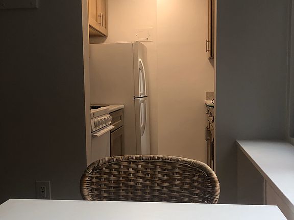 View to kitchen from dining table.