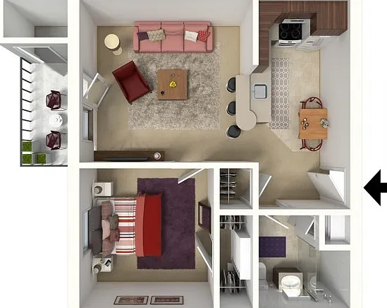 One Bedroom, One Bath One Bedroom, One Bath