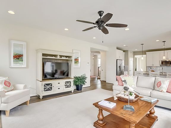 Family room overlooking kitchen