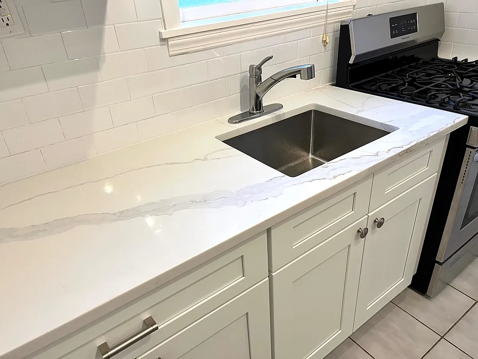 New countertops and sink.