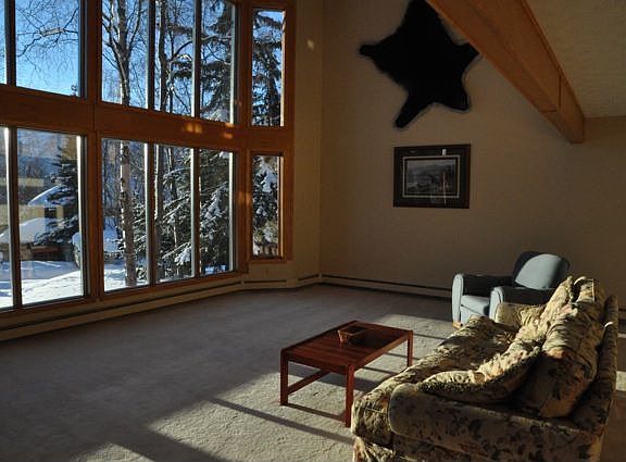 Family room with south-facing windows