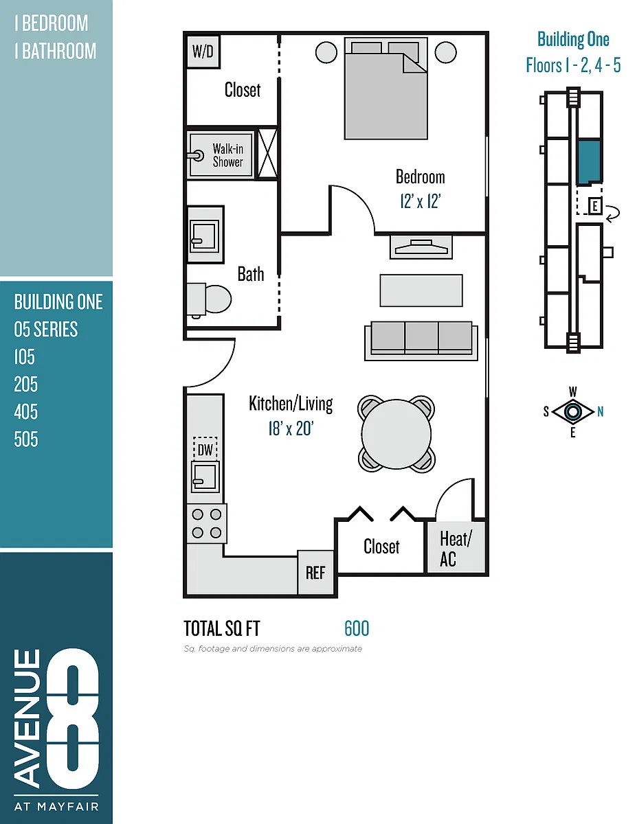 Floor plan 05 Series 1 Bedroom / 1 Bath