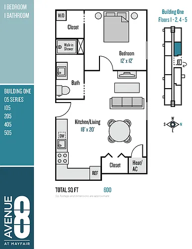 Floor plan 05 Series 1 Bedroom / 1 Bath