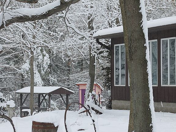 Bridge over creek-winter