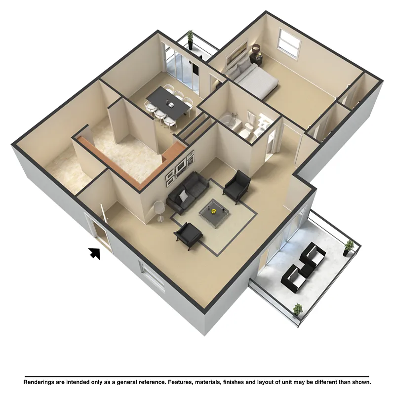Floor plan 1 Bedroom 1 Bathroom