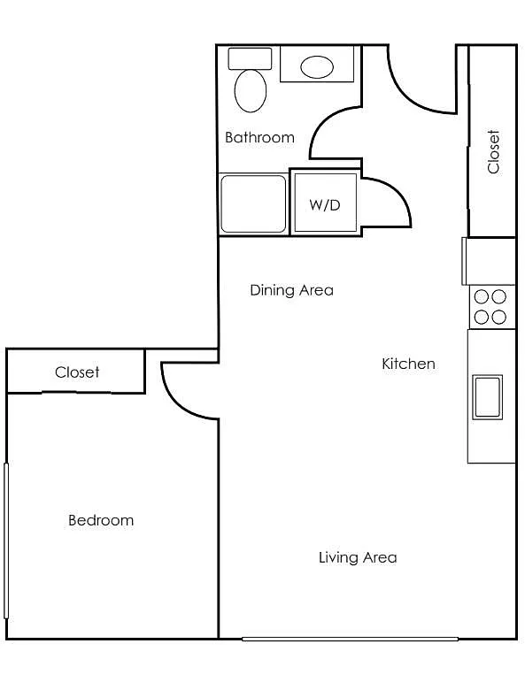 Floor plan 1 Bed 1 Bath