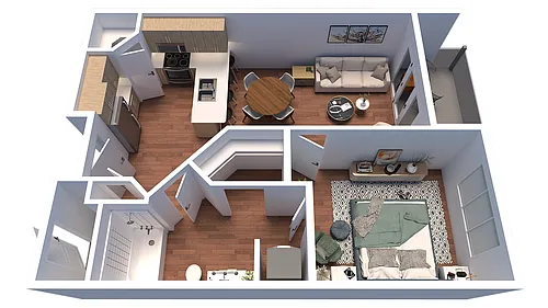 Floor plan Brixham 1x1