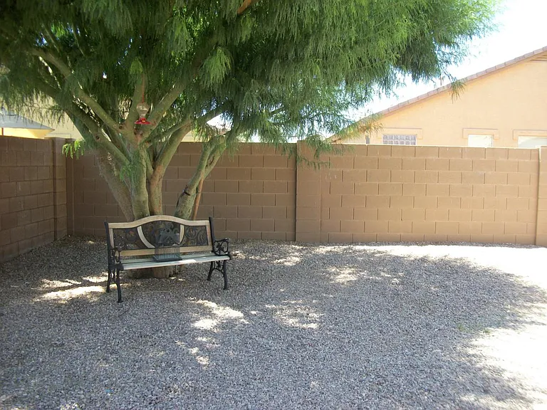 Large backyard.