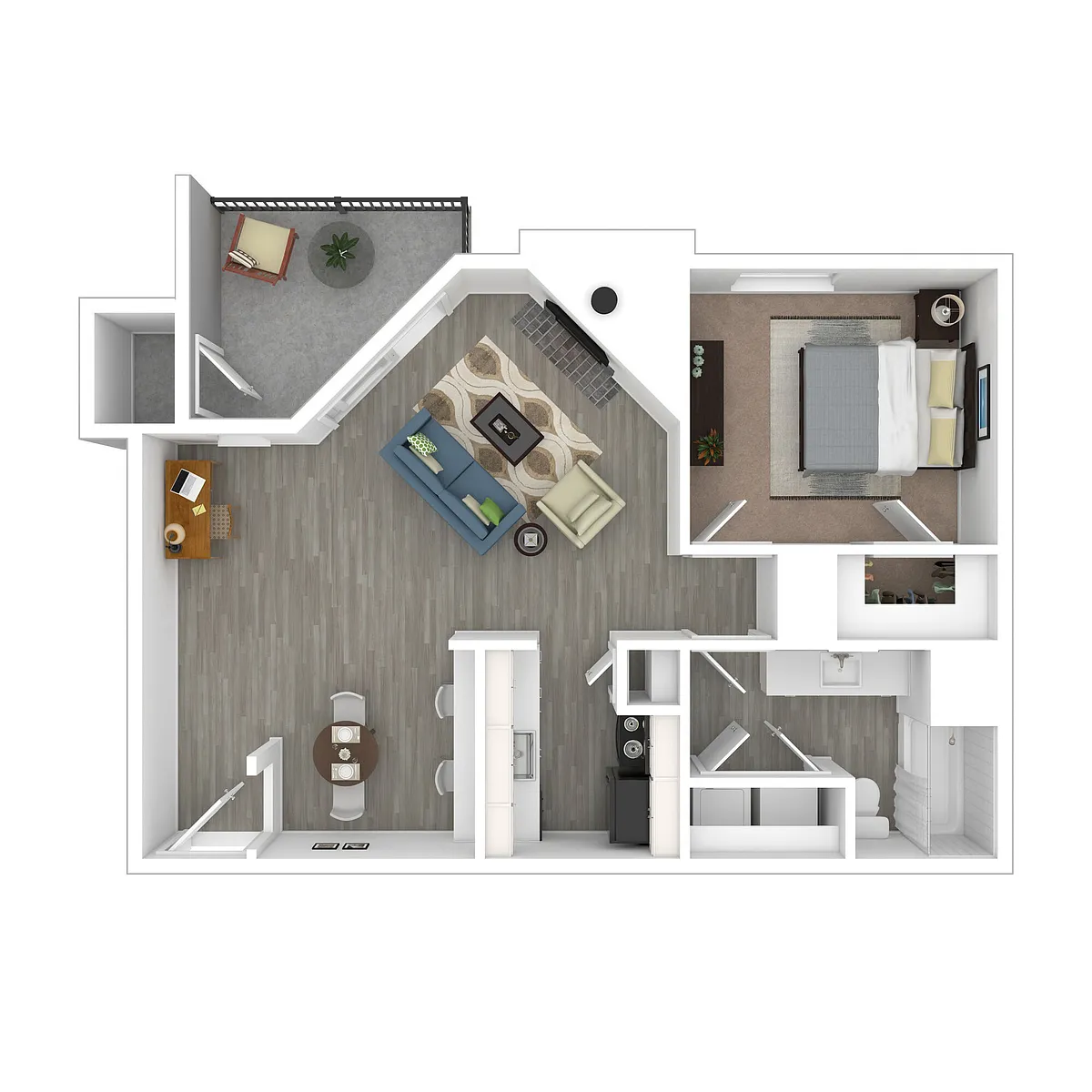 Floor plan 1x1 Large Upgrade