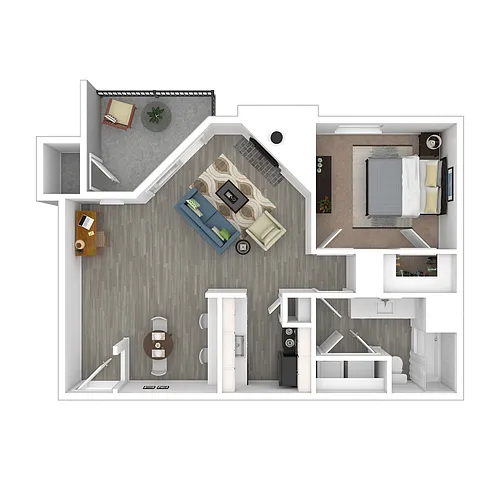 Floor plan 1x1 Large Upgrade
