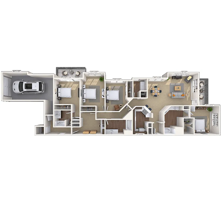Floor plan Traditional 4x3 2060 SF