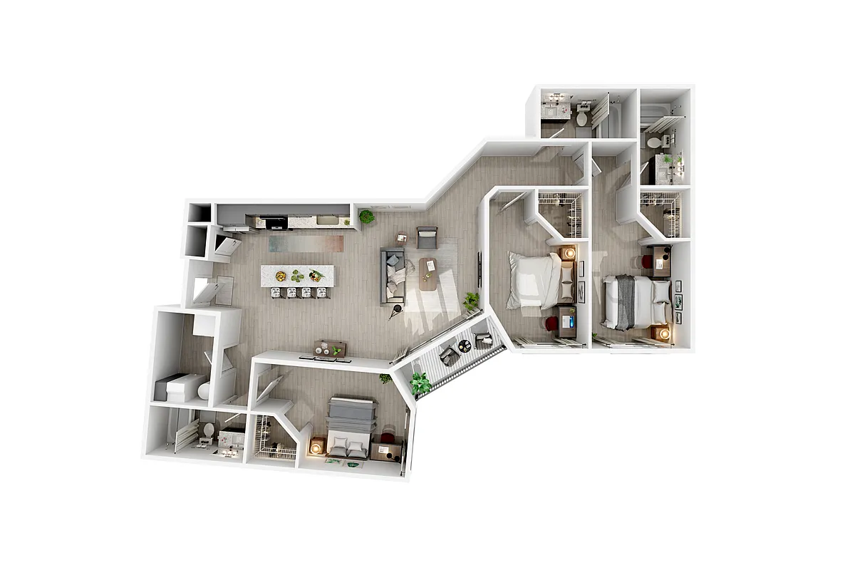 Floor plan 3 Bed / 3 Bath
