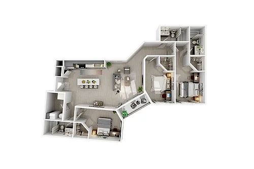 Floor plan 3 Bed / 3 Bath