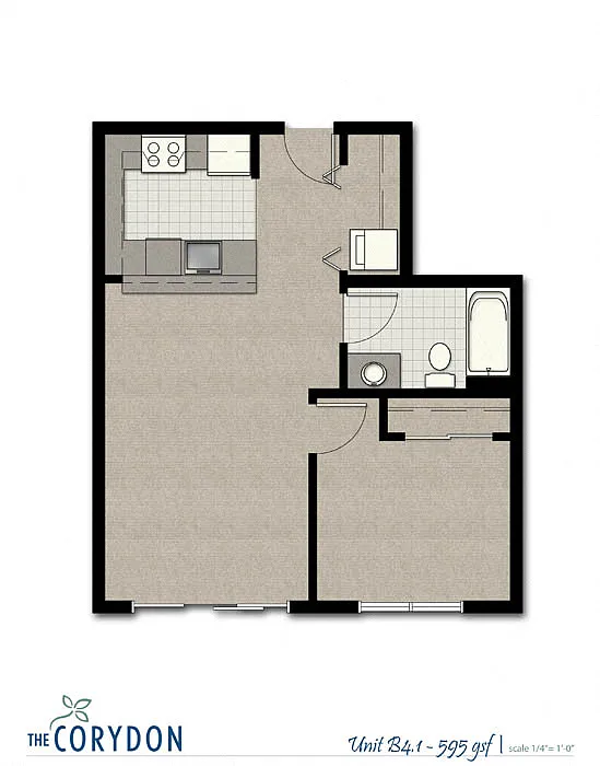 Floor plan One Bedroom B4.1