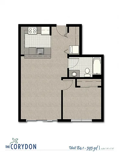 Floor plan One Bedroom B4.1