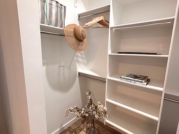 Spacious closet with barn door
