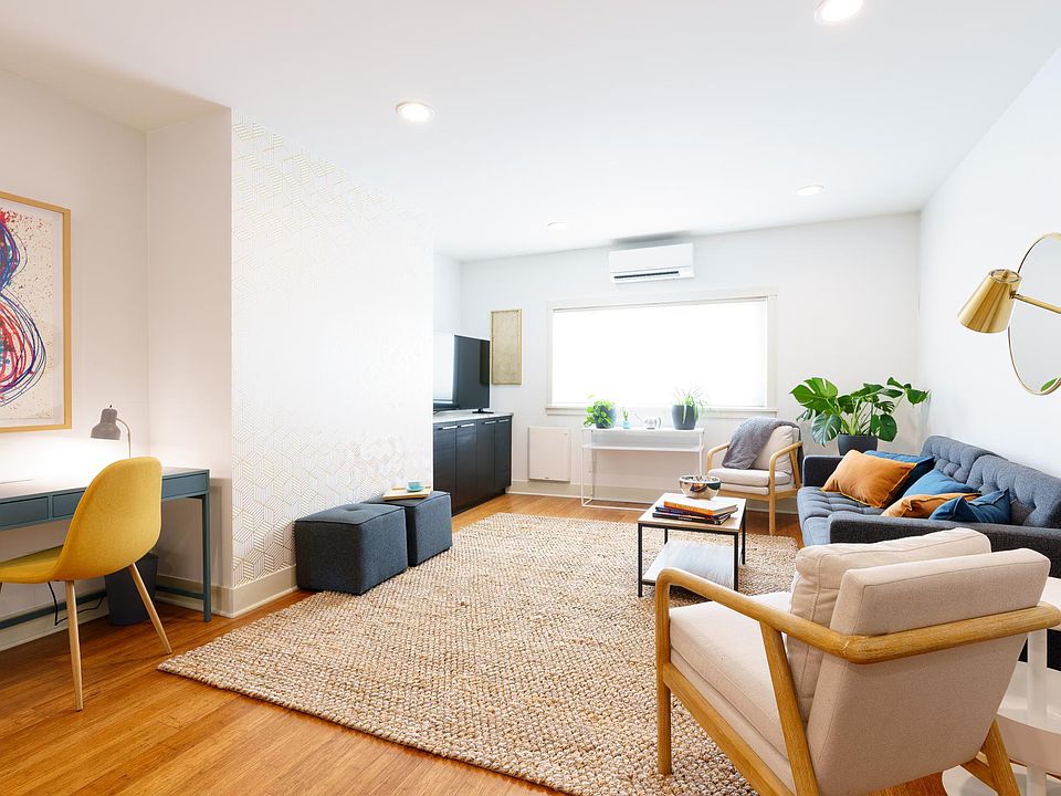 Open floor plan from kitchen to living area. Bright sunny space!
