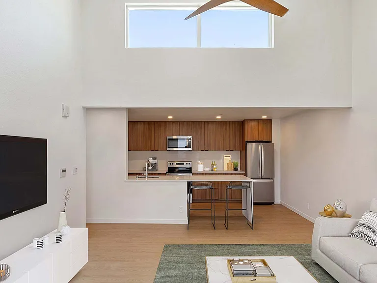 Spacious living rooms with high ceilings