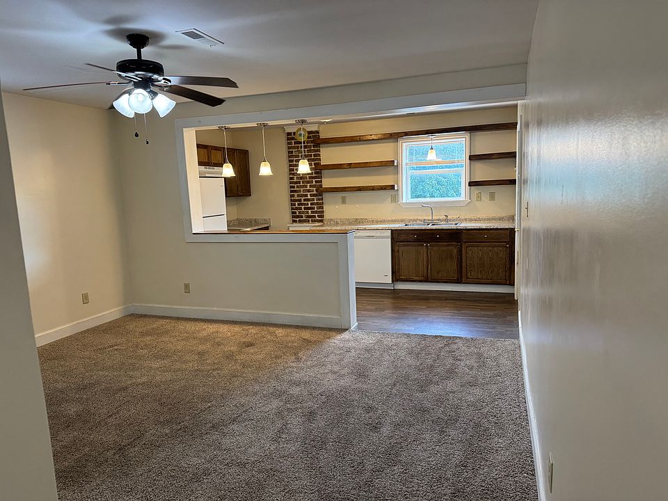 Open living room to kitchen