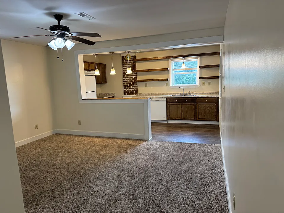 Open living room to kitchen